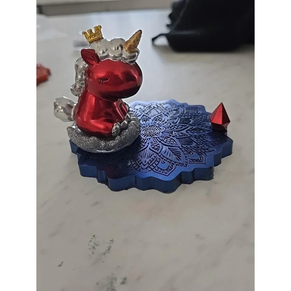 Handmade Resin Cell Phone Holder Red Blue Decoration‎ Gift  692